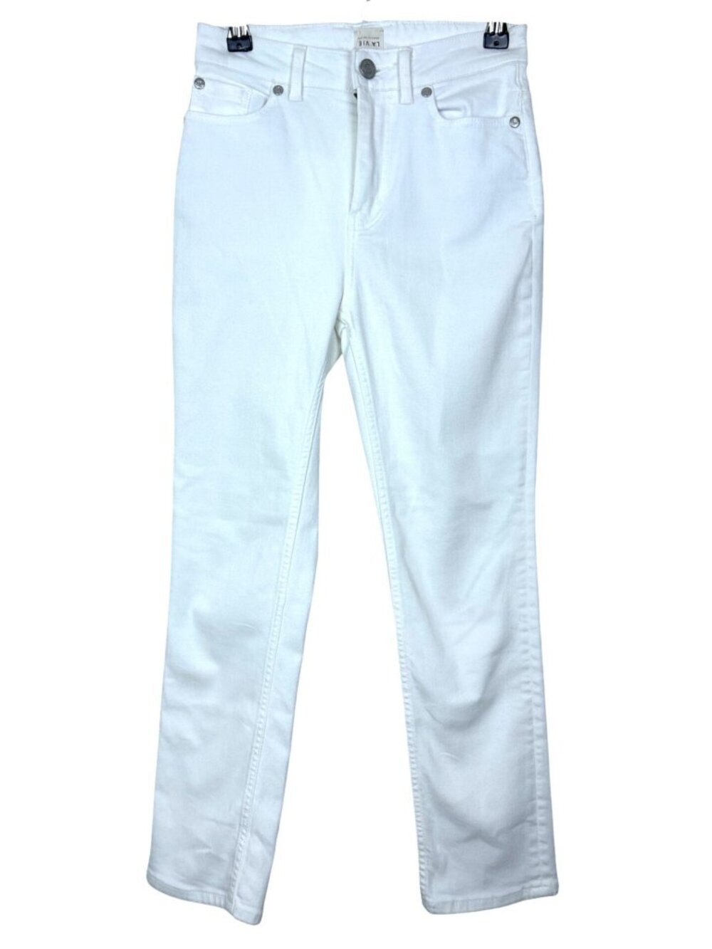 La Vie Rebecca Taylor Straight Leg Cropped Jeans Women's 24 White Stretch Denim
